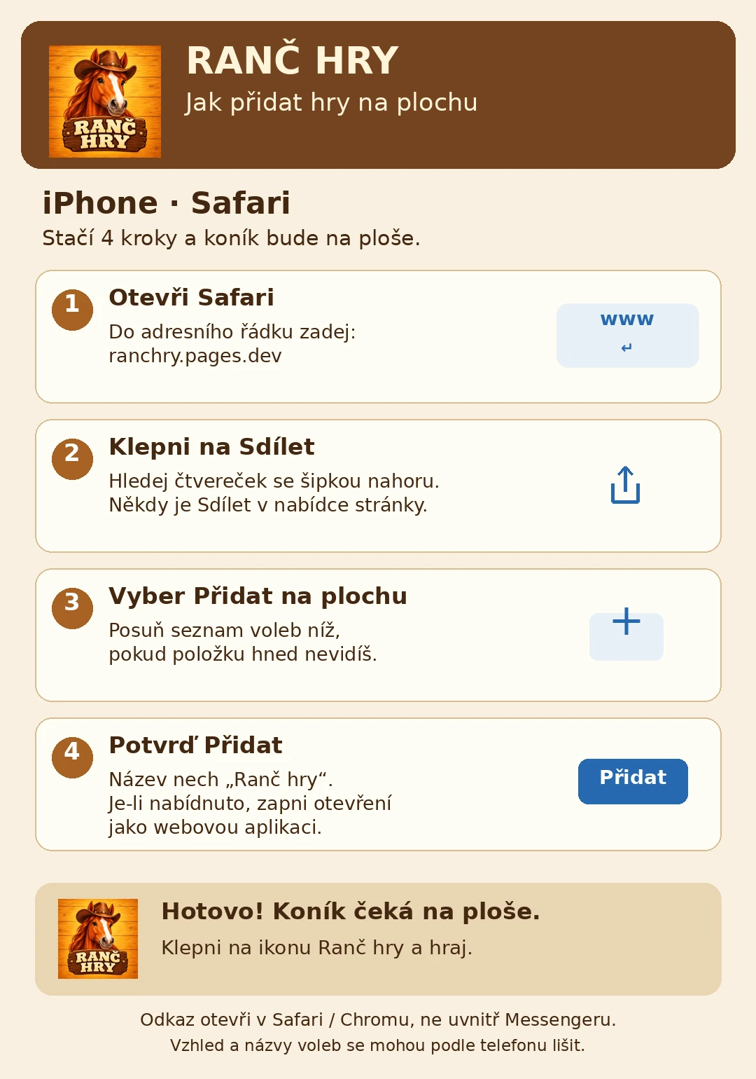 Obrázkový návod na přidání her na plochu